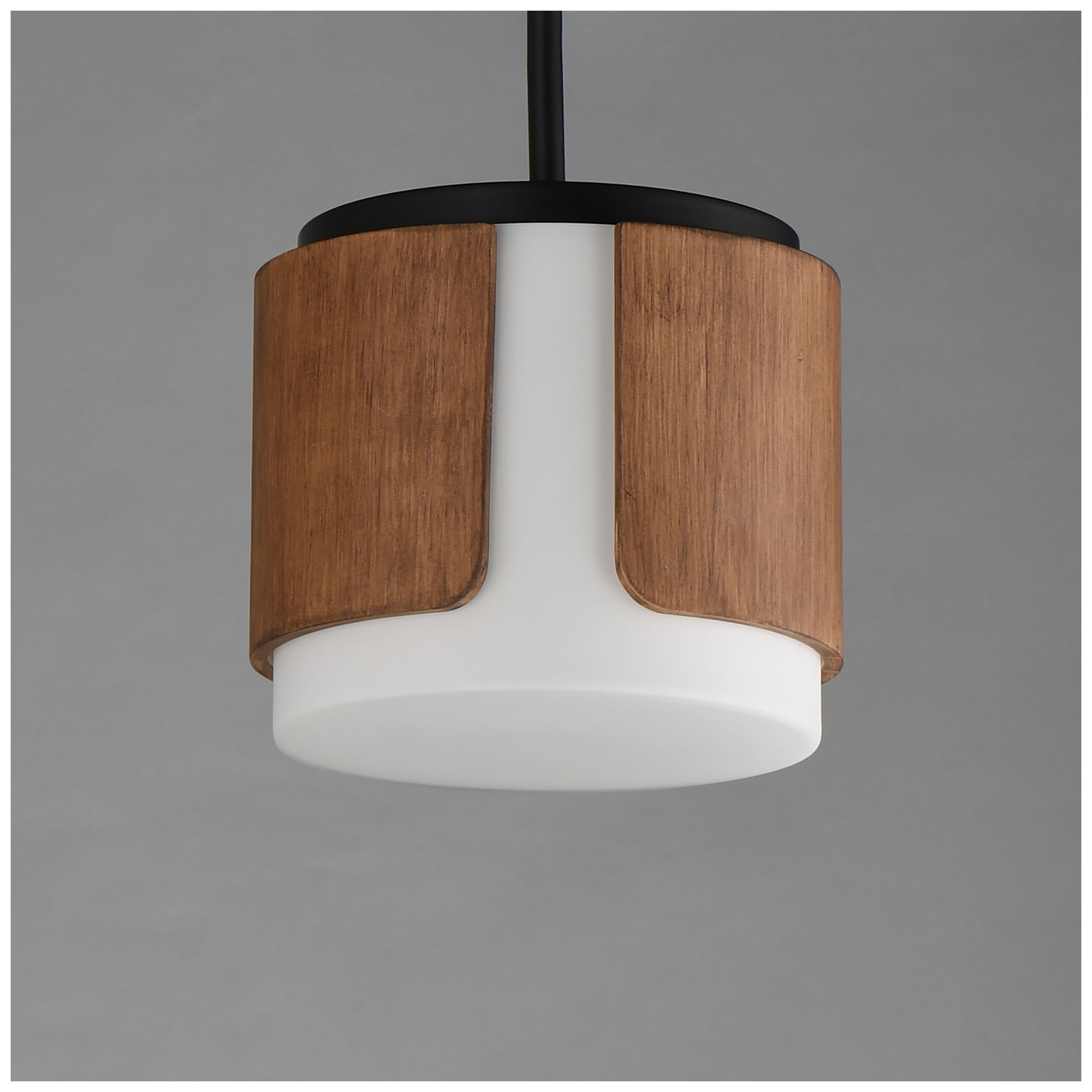 Image 2 Maxim Draughtsman 10" Walnut/Black Semi Flush Mount - Pendant more views