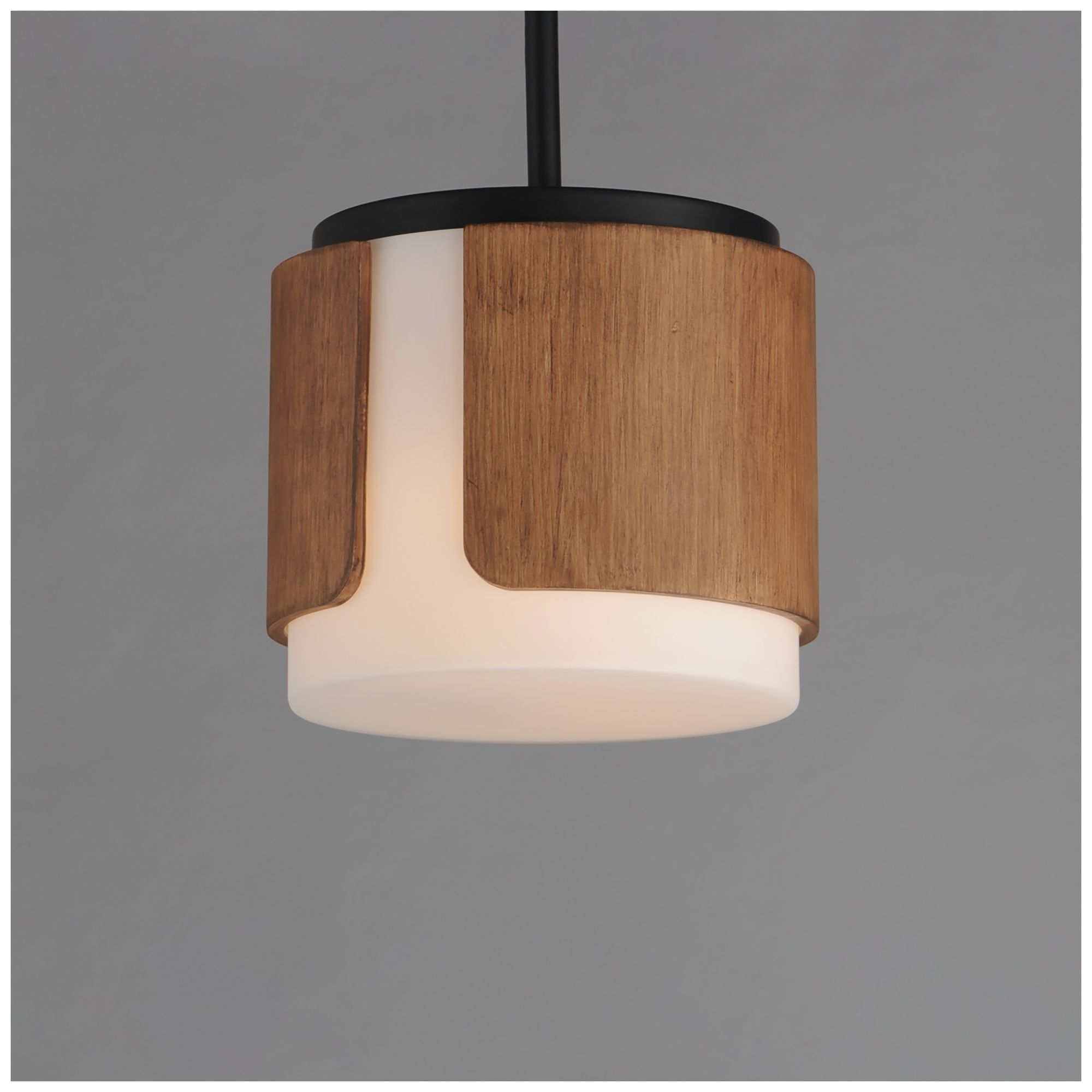 Image 3 Maxim Draughtsman 10" Walnut/Black Semi Flush Mount - Pendant more views