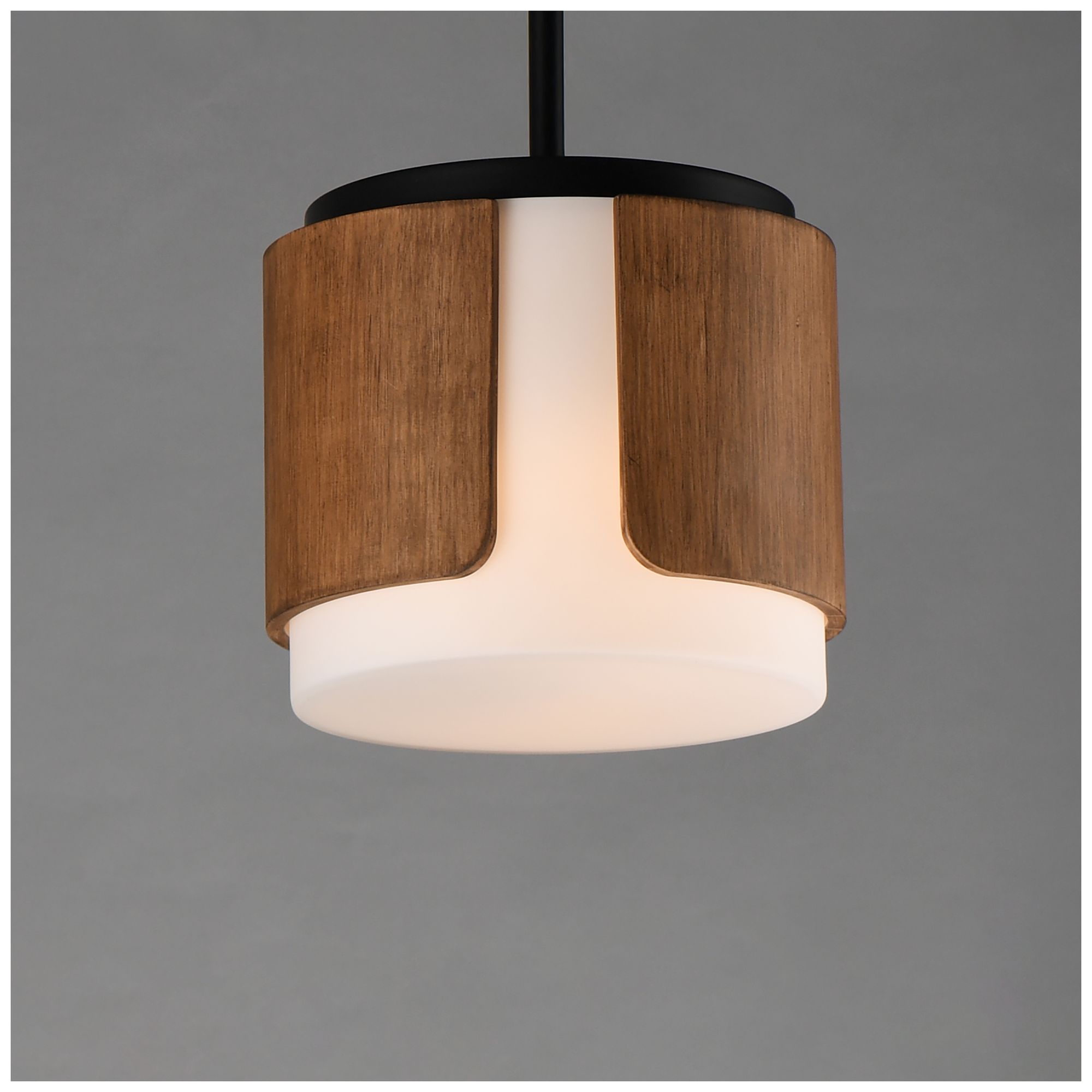 Image 4 Maxim Draughtsman 10" Walnut/Black Semi Flush Mount - Pendant more views
