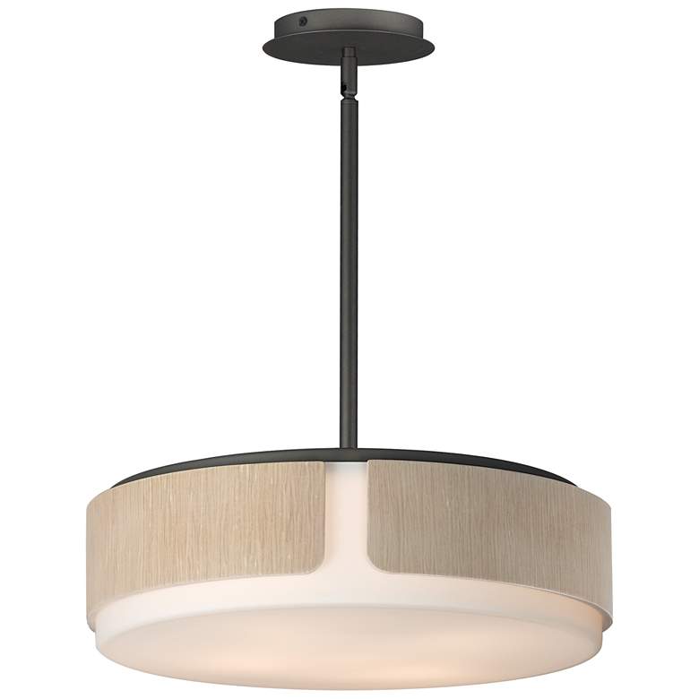 Image 1 Maxim Draughtsman 18" Natural Wood/Charcoal Semi Flush Mount - Pendant
