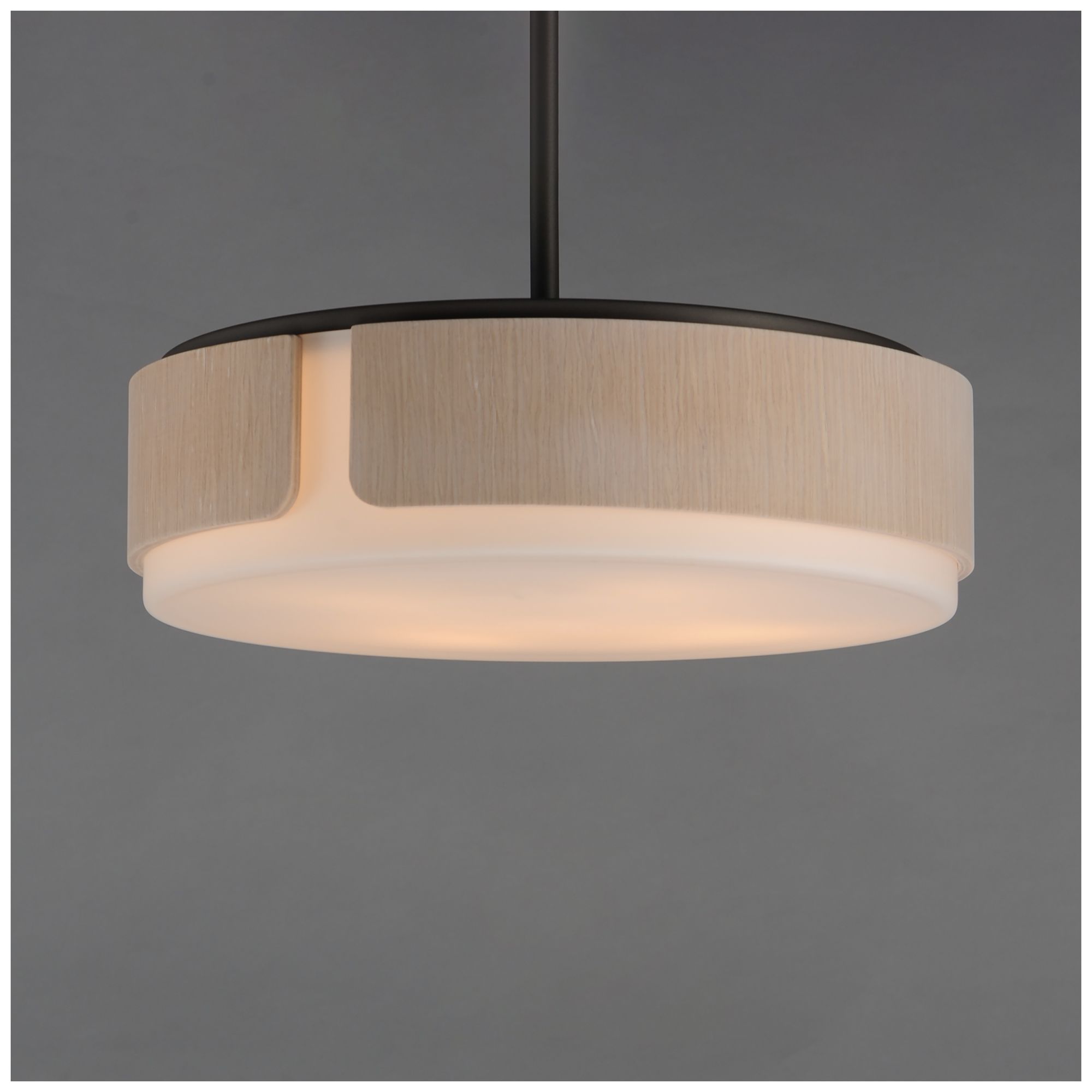 Image 3 Maxim Draughtsman 18" Natural Wood/Charcoal Semi Flush Mount - Pendant more views