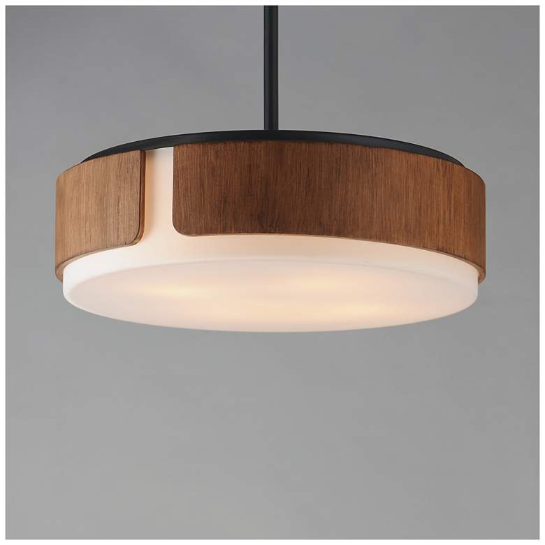 Image 4 Maxim Draughtsman 18" Walnut / Black Semi Flush Mount - Pendant more views