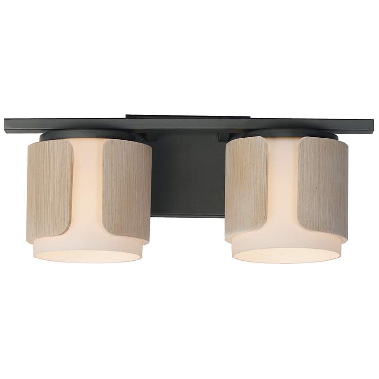 Image 1 Maxim Draughtsman 18" Wide Natural Wood/Charcoal 2-Light Bath Vanity