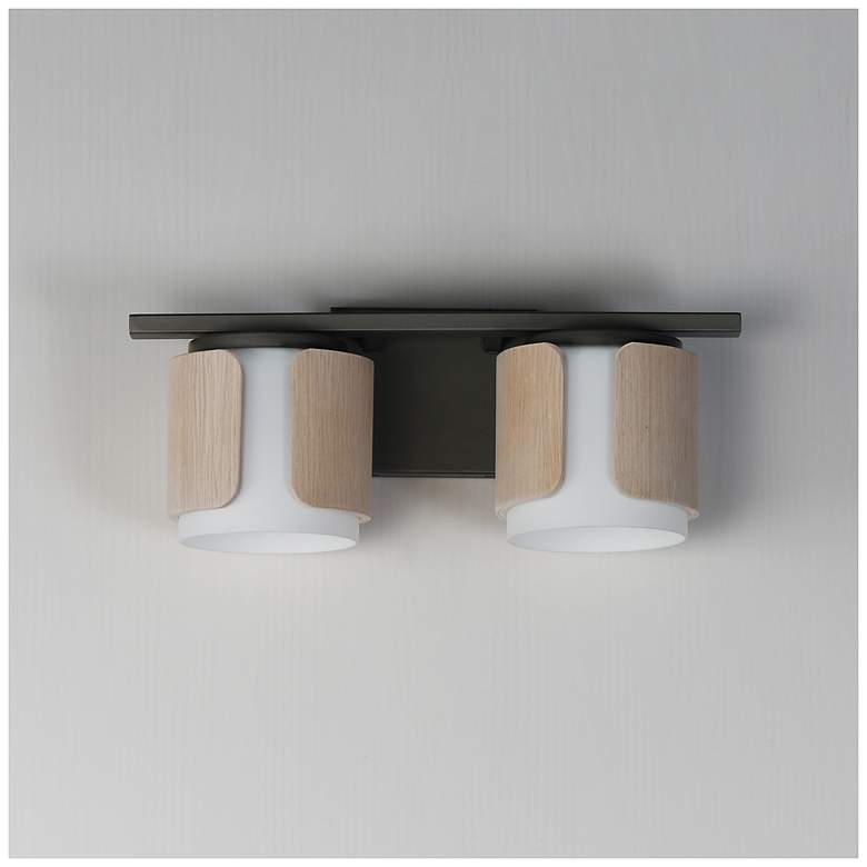 Image 2 Maxim Draughtsman 18" Wide Natural Wood/Charcoal 2-Light Bath Vanity more views