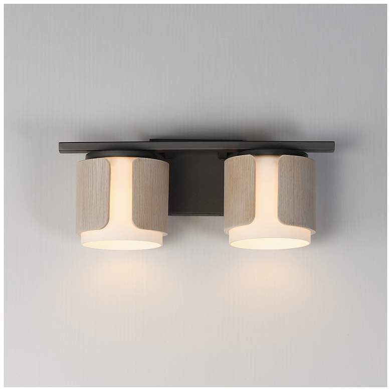 Image 3 Maxim Draughtsman 18" Wide Natural Wood/Charcoal 2-Light Bath Vanity more views