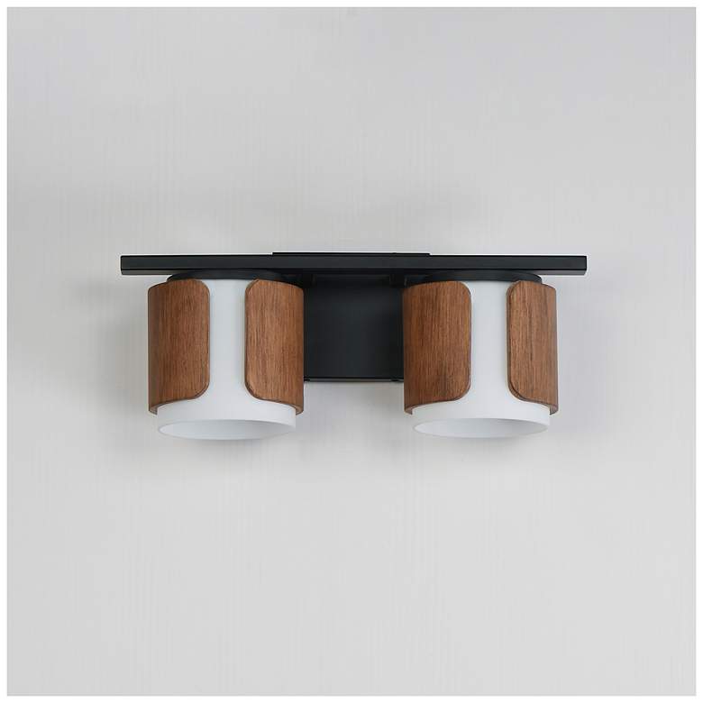 Image 2 Maxim Draughtsman 18" Wide Walnut/Black 2-Light Bath Vanity more views