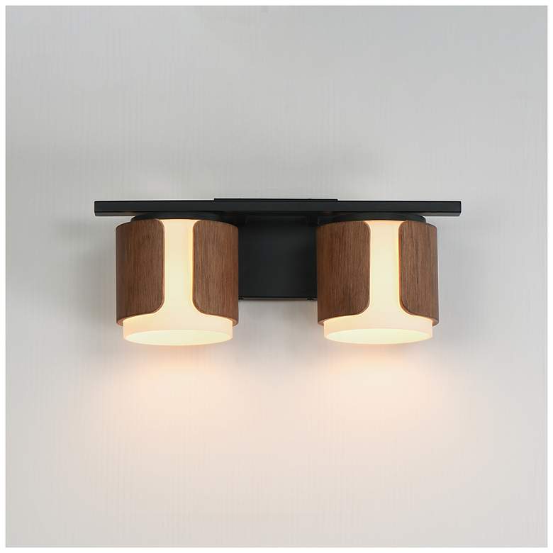 Image 3 Maxim Draughtsman 18" Wide Walnut/Black 2-Light Bath Vanity more views