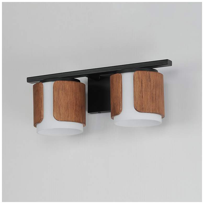 Image 4 Maxim Draughtsman 18" Wide Walnut/Black 2-Light Bath Vanity more views