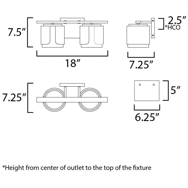 Image 6 Maxim Draughtsman 18" Wide Walnut/Black 2-Light Bath Vanity more views