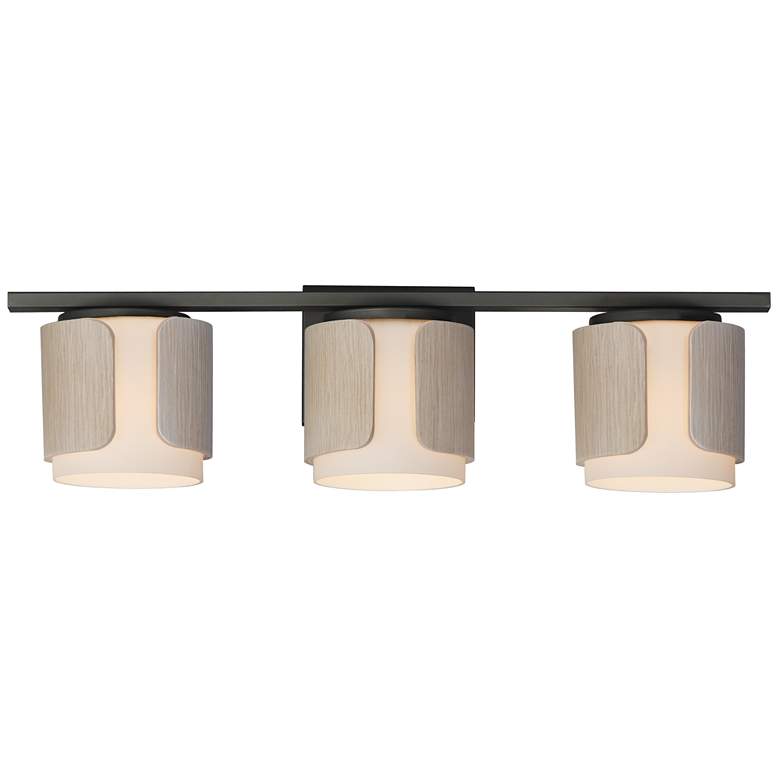 Image 1 Maxim Draughtsman 27" Wide Natural Wood/Charcoal 3-Light Bath Vanity