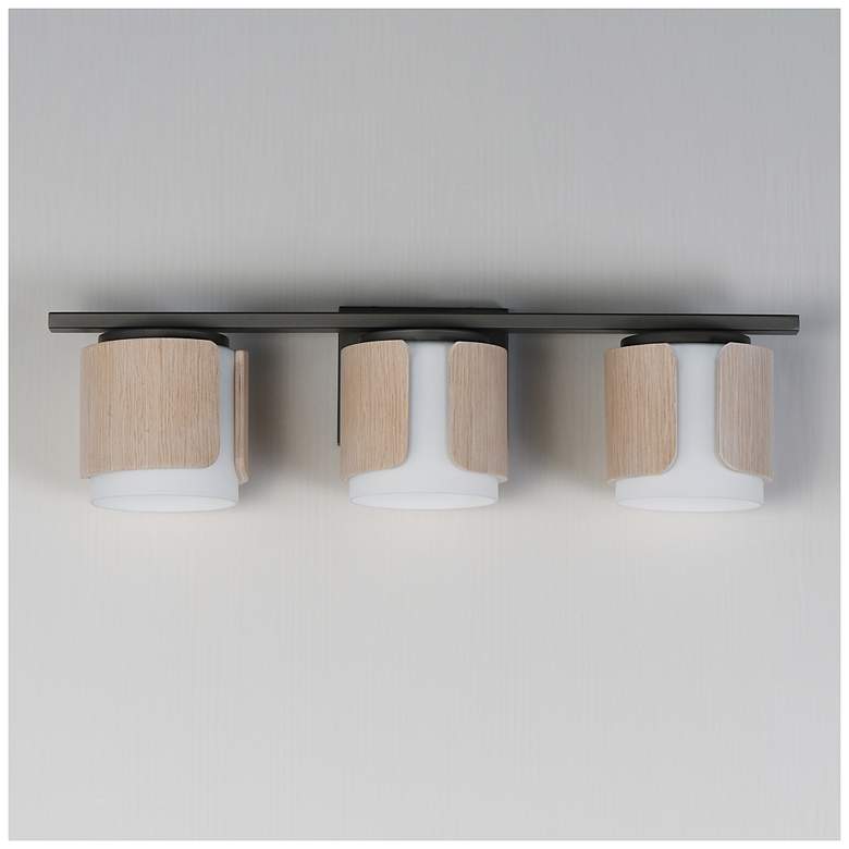 Image 2 Maxim Draughtsman 27" Wide Natural Wood/Charcoal 3-Light Bath Vanity more views