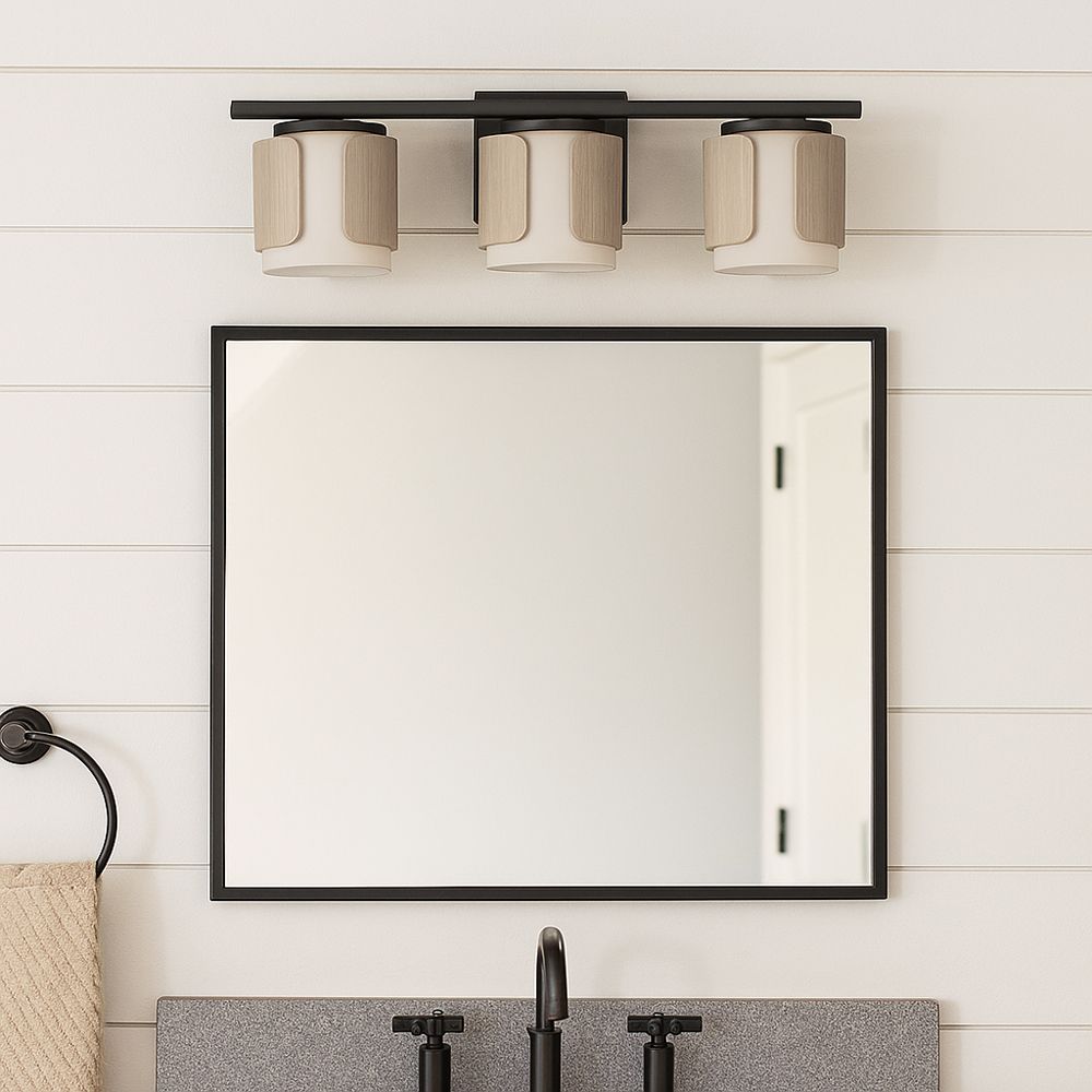 Image 5 Maxim Draughtsman 27" Wide Natural Wood/Charcoal 3-Light Bath Vanity more views