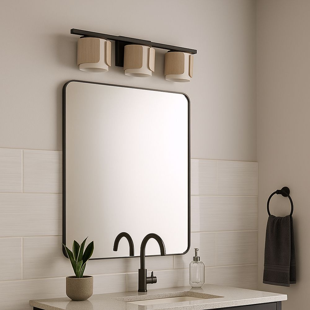 Image 6 Maxim Draughtsman 27" Wide Natural Wood/Charcoal 3-Light Bath Vanity more views