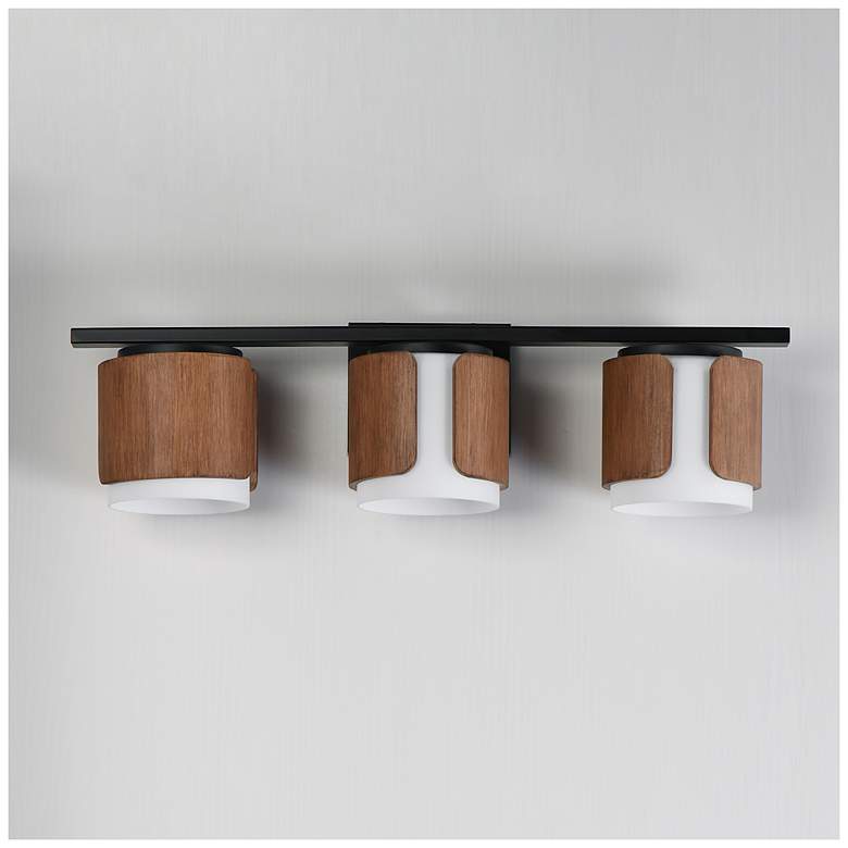 Image 2 Maxim Draughtsman 27" Wide Walnut/Black 3-Light Bath Vanity more views