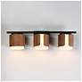 3_Maxim Draughtsman 27" Wide Walnut/Black 3-Light Bath Vanity more views