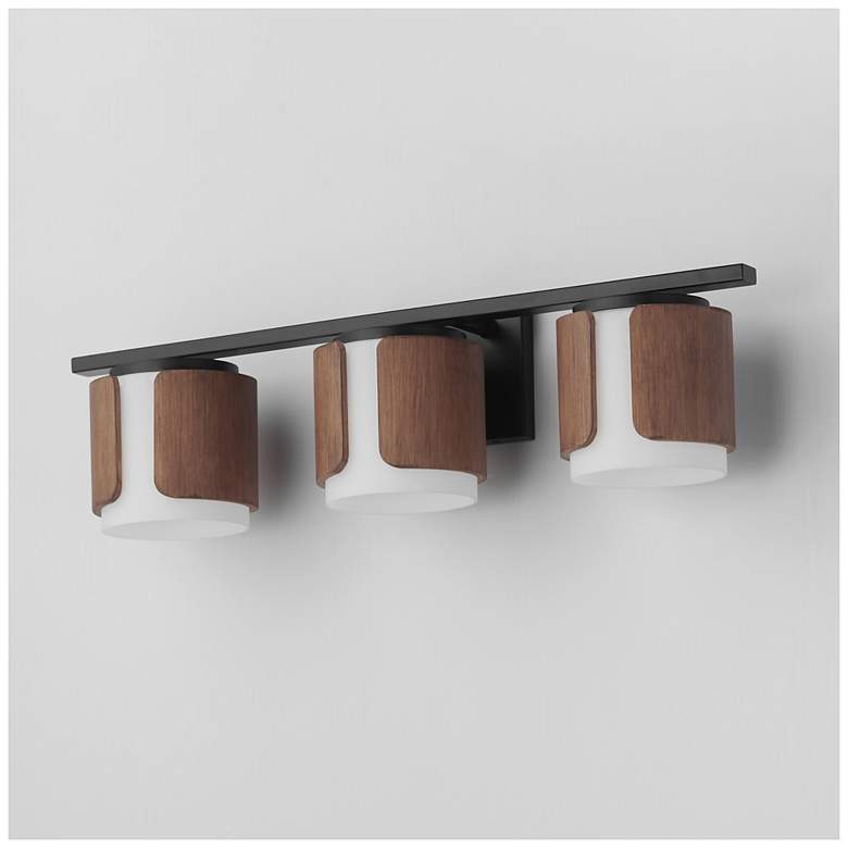 Image 4 Maxim Draughtsman 27" Wide Walnut/Black 3-Light Bath Vanity more views