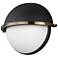 Maxim Duke 7 1/2" High Black/Weathered Brass Half Sconce