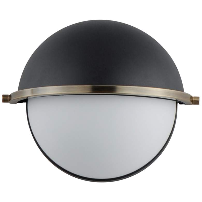 Image 2 Maxim Duke 7 1/2" High Black/Weathered Brass Half Sconce more views
