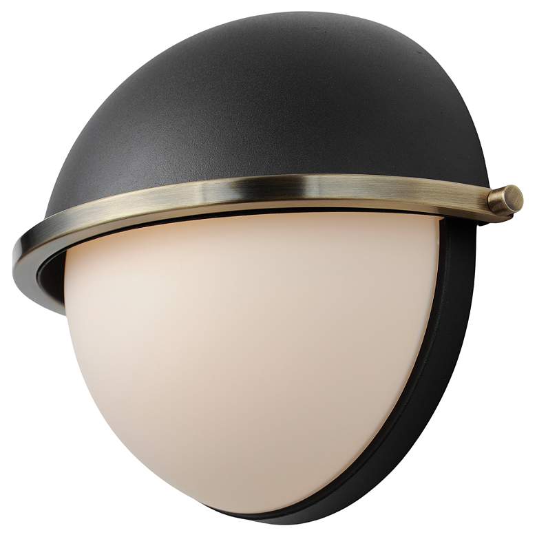 Image 5 Maxim Duke 7 1/2" High Black/Weathered Brass Half Sconce more views