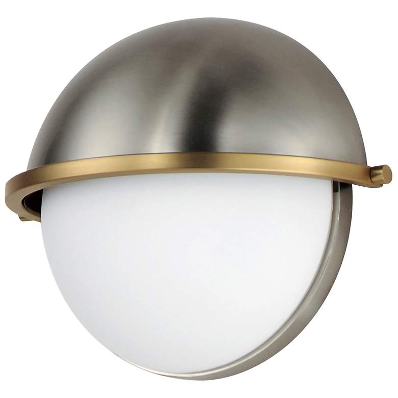 Image 2 Maxim Duke 7 1/2" High Satin Nickel/Satin Brass Half Sconce