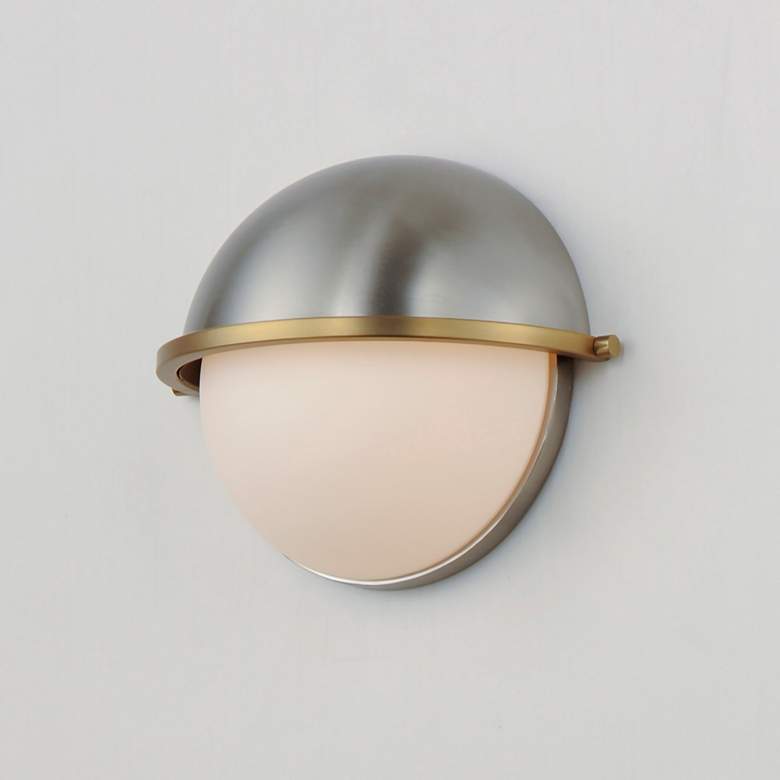 Image 4 Maxim Duke 7 1/2" High Satin Nickel/Satin Brass Half Sconce more views