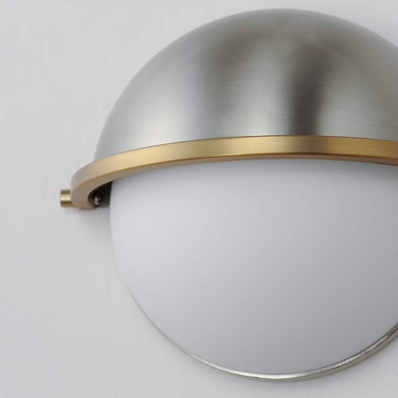Image 5 Maxim Duke 7 1/2" High Satin Nickel/Satin Brass Half Sconce more views