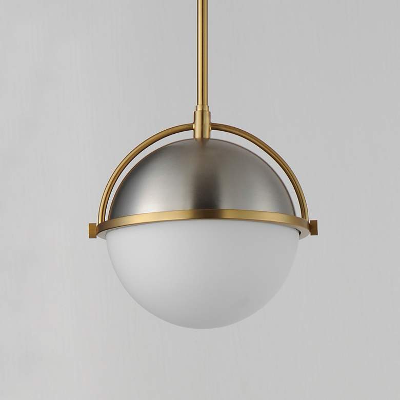 Image 3 Maxim Duke 9 1/2" Wide Satin Brass Mini Pendant more views