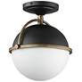 1_Maxim Duke 9 1/2"W Black and Weathered Brass Ceiling Light