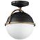 Maxim Duke 9 1/2"W Black and Weathered Brass Ceiling Light