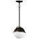 Maxim Duke 9 1/2"W Black and Weathered Brass Mini Pendant