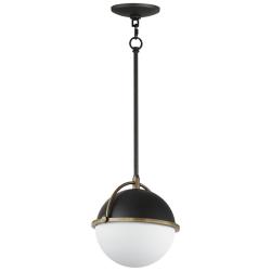 Maxim Duke 9 1/2"W Black and Weathered Brass Mini Pendant