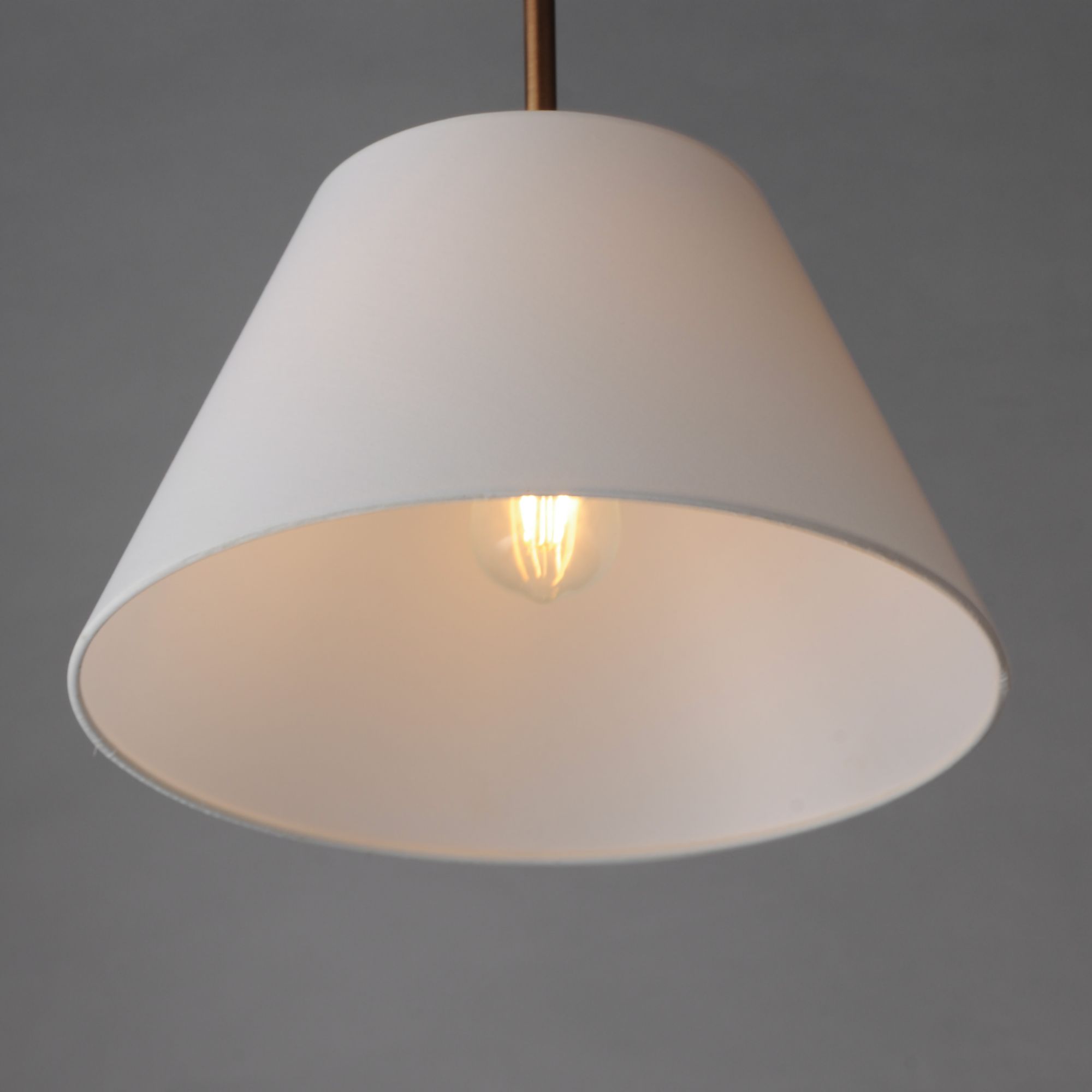 Image 3 Maxim Dunbridge 14" Off White Linen/Weathered Brass Pendant more views