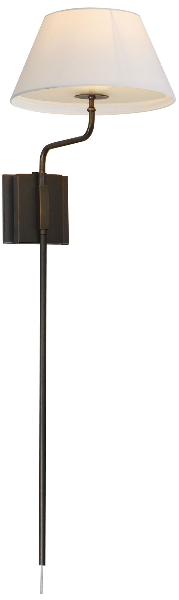 Image 2 Maxim Dunbridge 39 1/4" Off White Linen/Antique Bronze 1-Light Wall Sconce