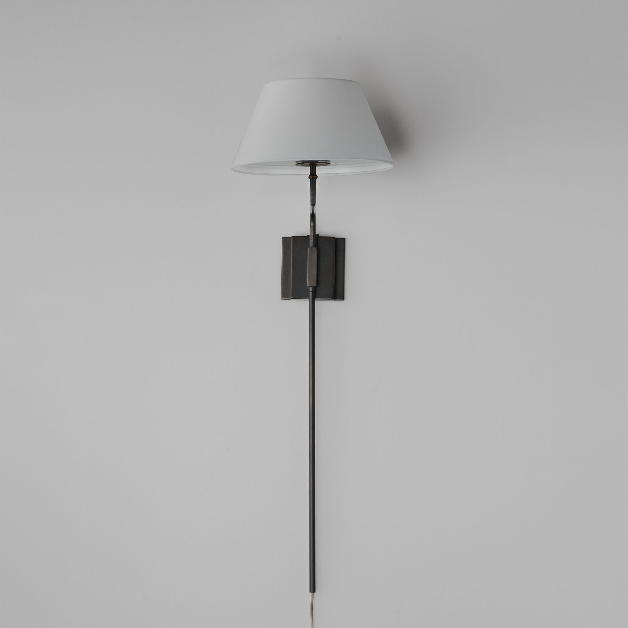 Image 3 Maxim Dunbridge 39 1/4" Off White Linen/Antique Bronze 1-Light Wall Sconce more views