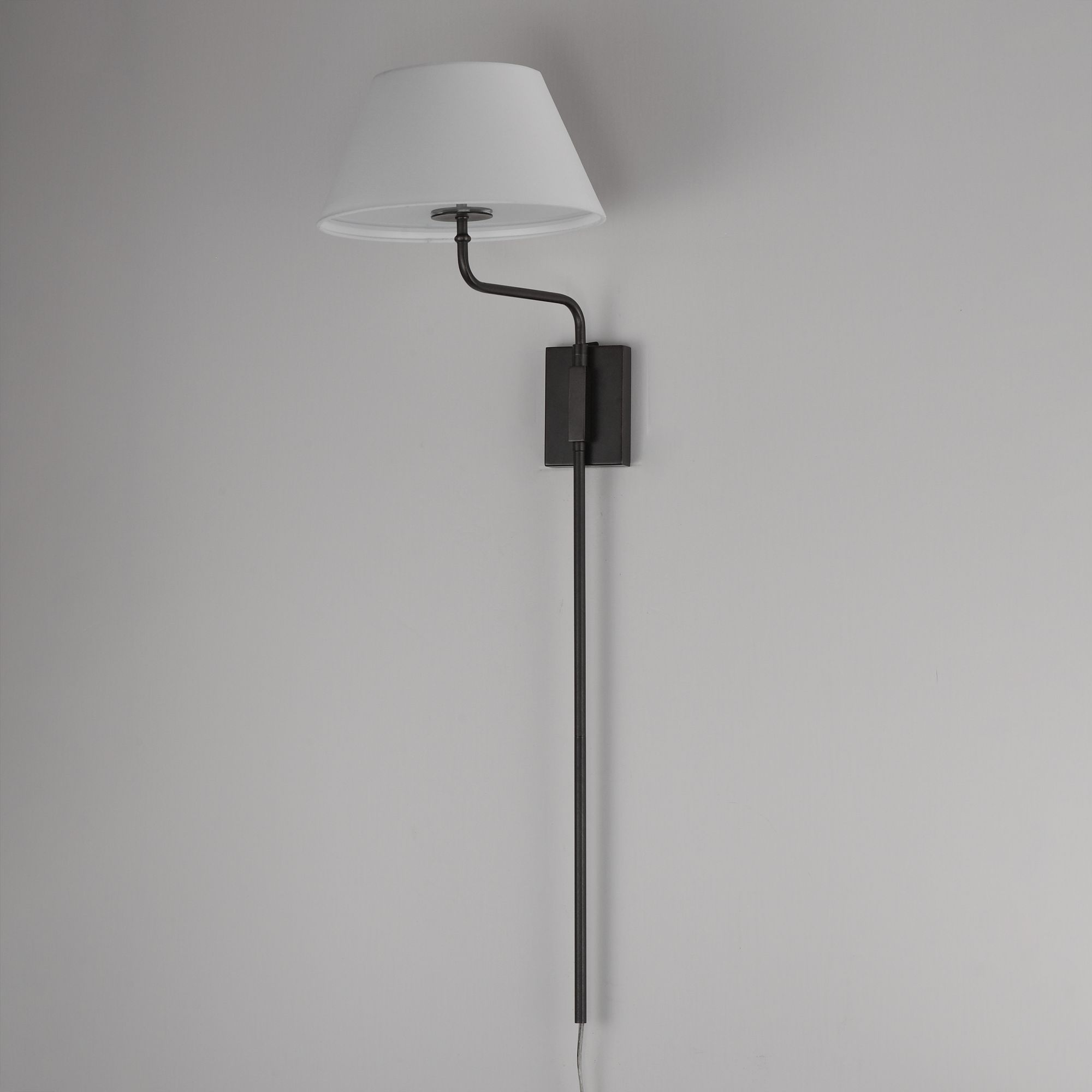 Image 4 Maxim Dunbridge 39 1/4" Off White Linen/Antique Bronze 1-Light Wall Sconce more views