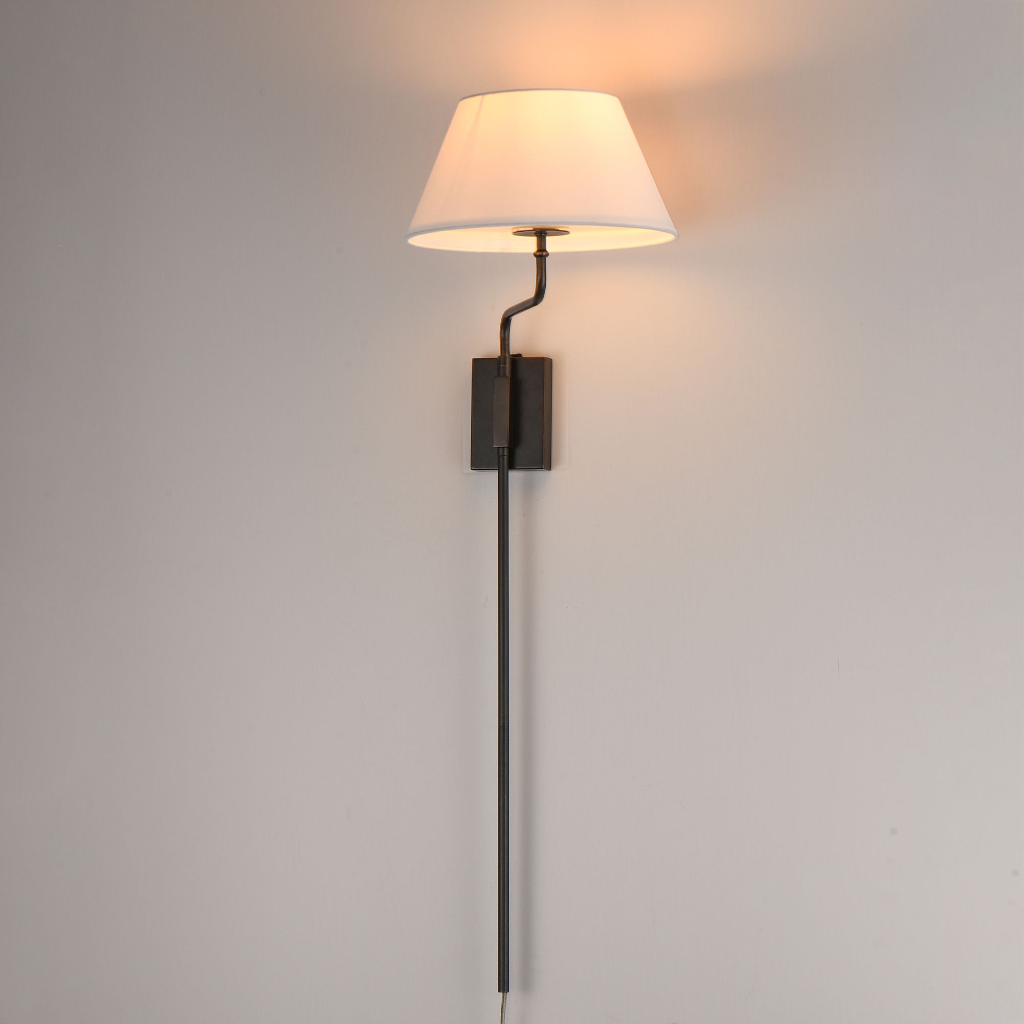 Image 5 Maxim Dunbridge 39 1/4" Off White Linen/Antique Bronze 1-Light Wall Sconce more views