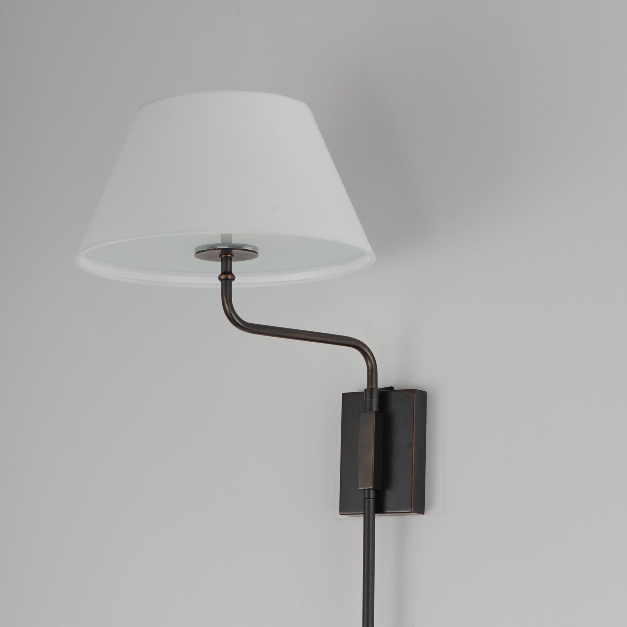 Image 6 Maxim Dunbridge 39 1/4" Off White Linen/Antique Bronze 1-Light Wall Sconce more views