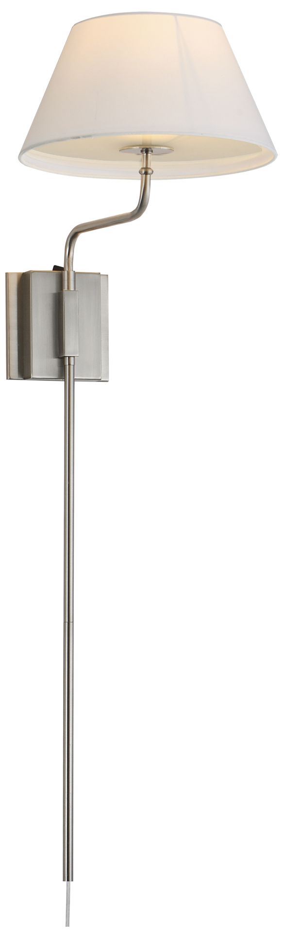 Maxim Dunbridge 39 1/4" Off White Linen/Polished Nickel 1-Light Wall Sconce