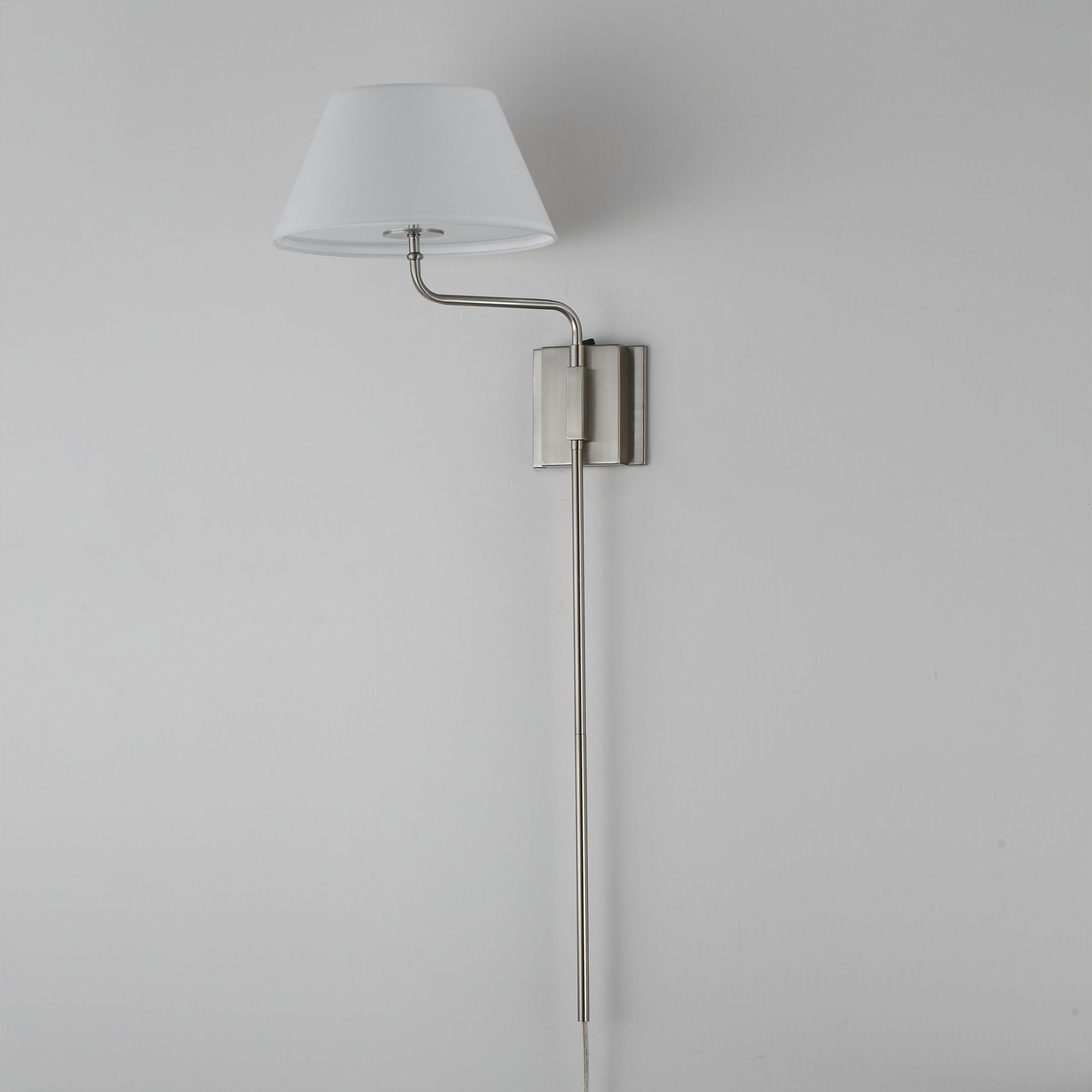 Image 6 Maxim Dunbridge 39 1/4" Off White Linen/Polished Nickel 1-Light Wall Sconce more views