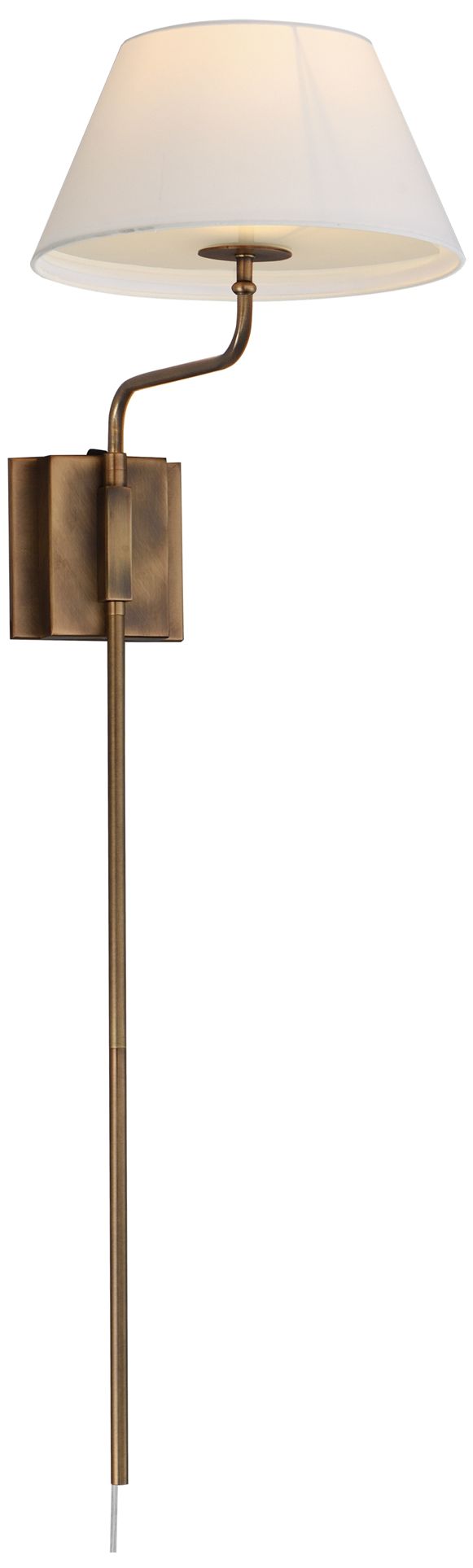 Maxim Dunbridge 39 1/4" Off White Linen/Weathered Brass 1-Light Wall Sconce