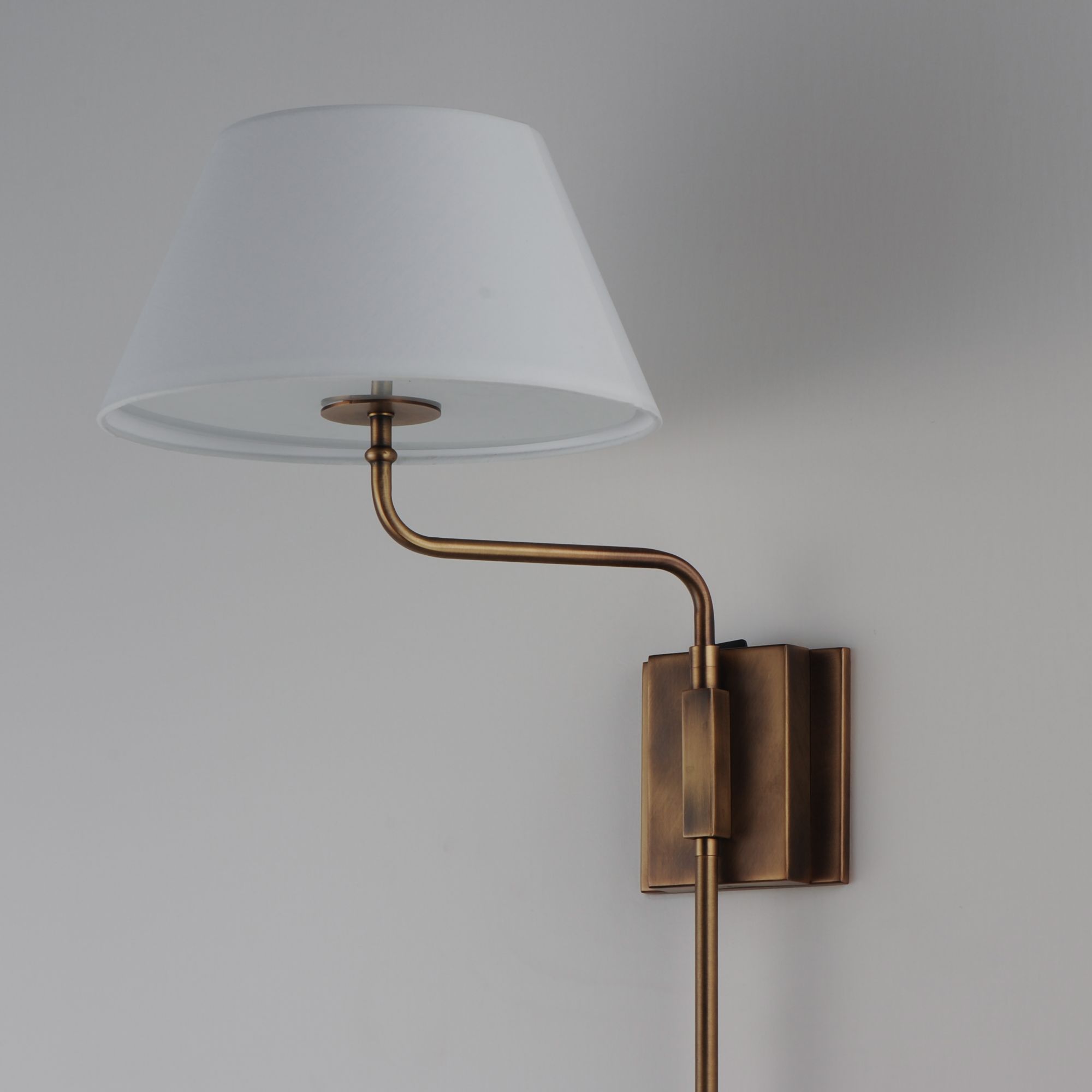 Image 5 Maxim Dunbridge 39 1/4" Off White Linen/Weathered Brass 1-Light Wall Sconce more views