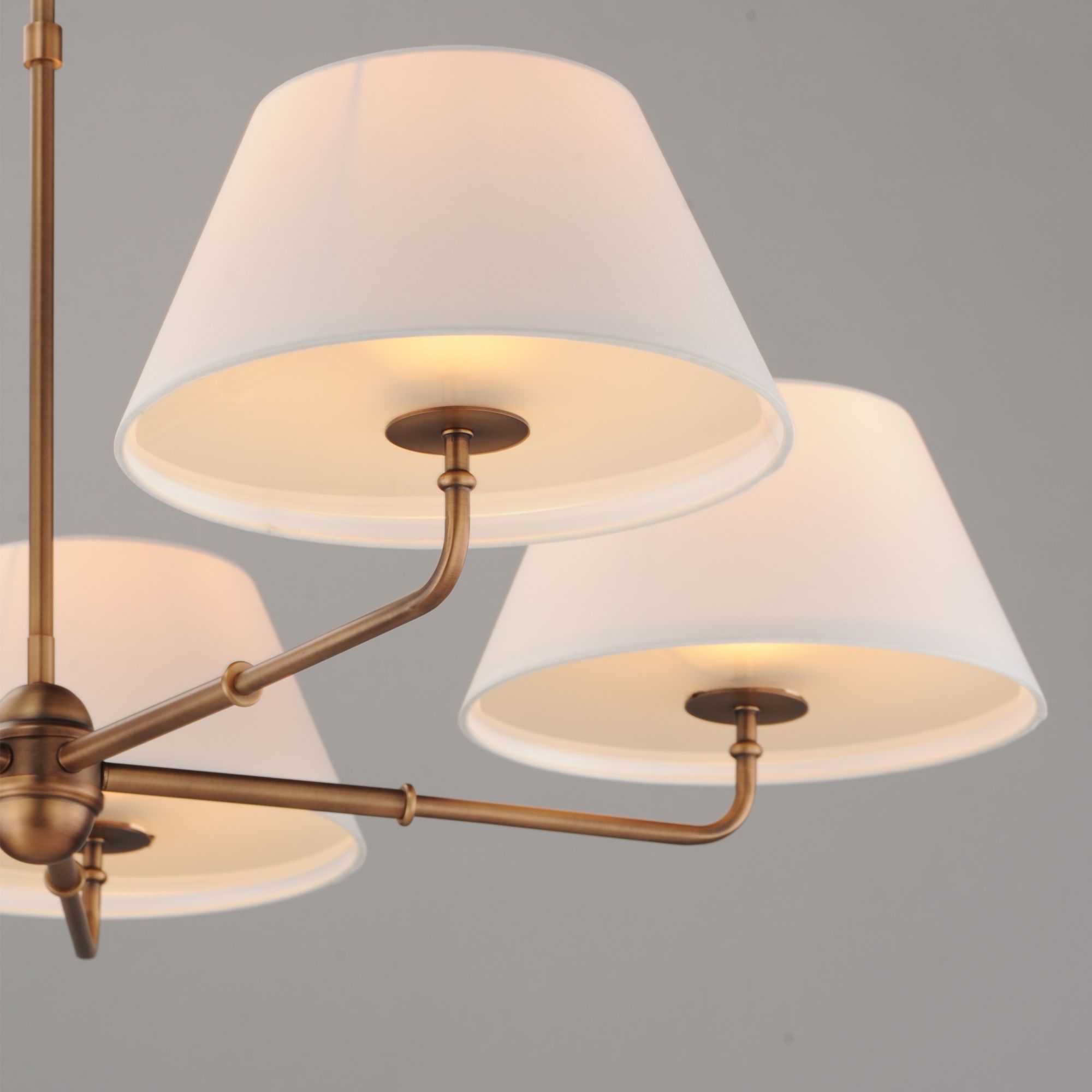 Image 6 Maxim Dunbridge 42" Off White Linen/Weathered Brass 5-Light Chandelier more views