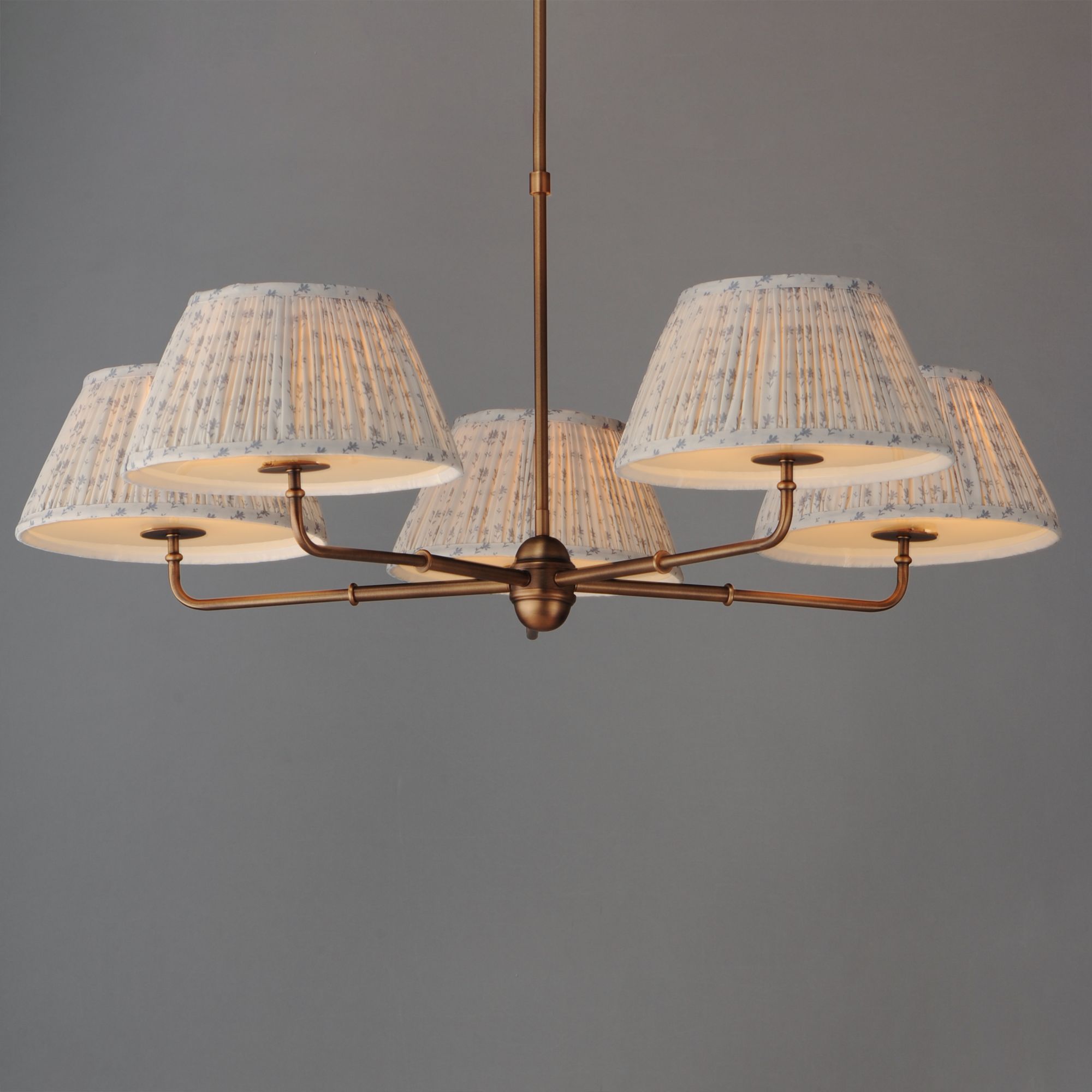 Image 3 Maxim Dunbridge 42" Wide Blue White/Weathered Brass 5-Light Chandelier more views