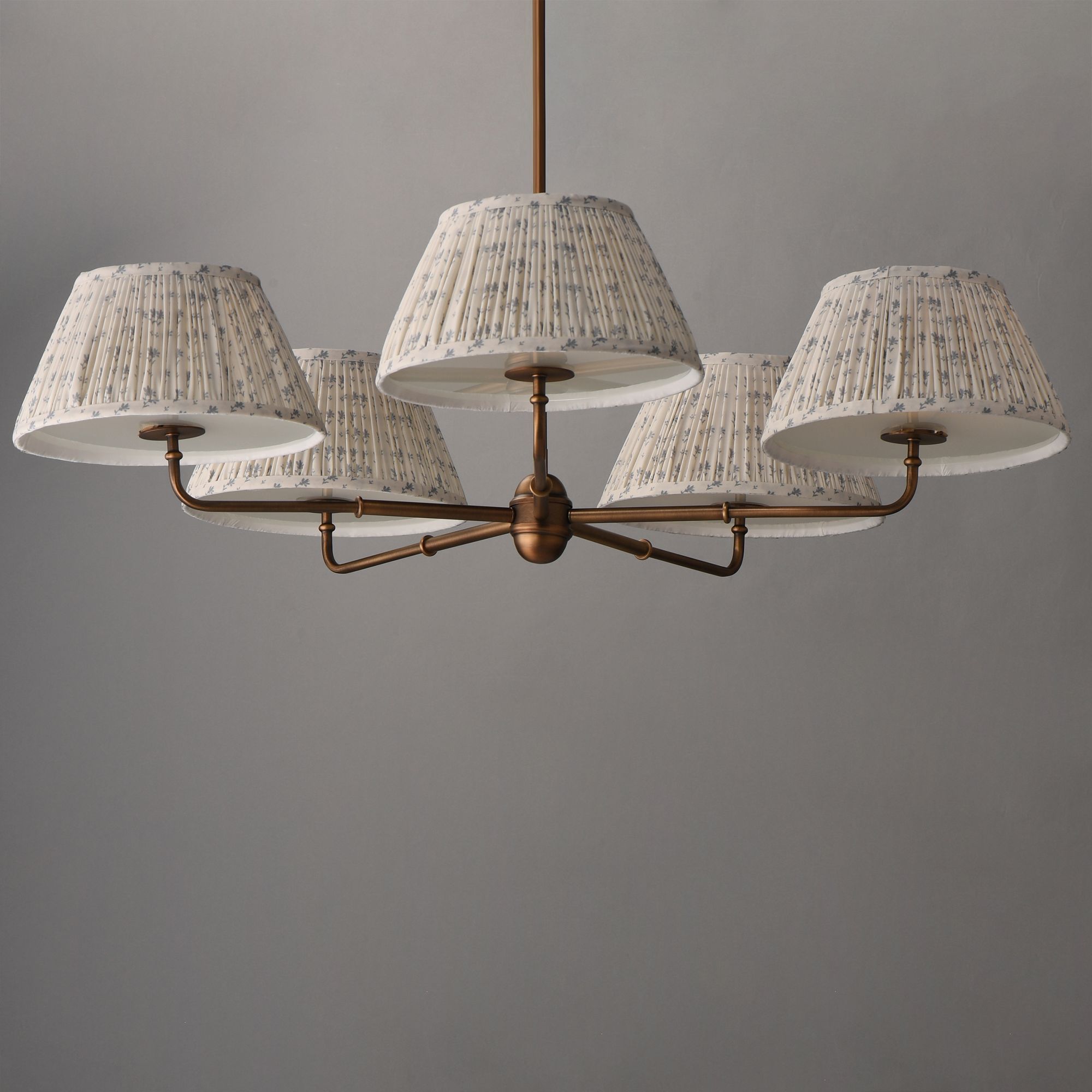Image 4 Maxim Dunbridge 42" Wide Blue White/Weathered Brass 5-Light Chandelier more views