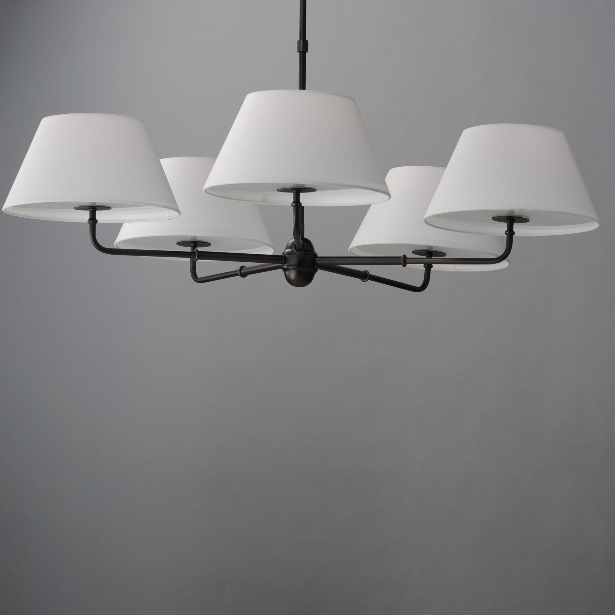 Image 2 Maxim Dunbridge 42" Wide Off White Linen/Antique Bronze 5-Light Chandelier more views