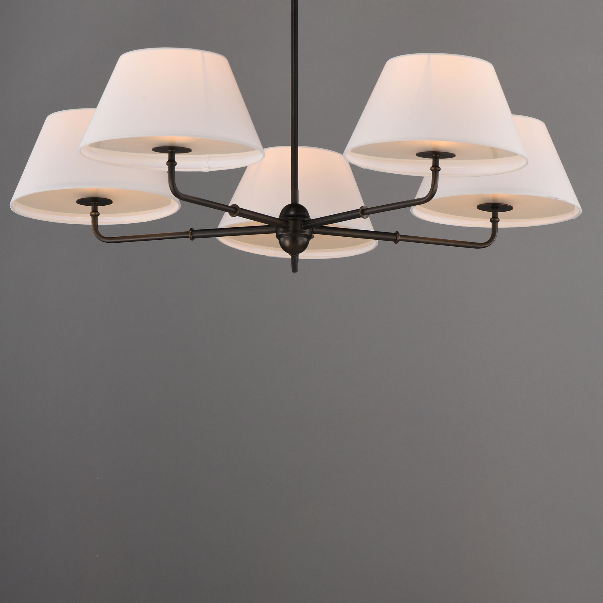 Image 3 Maxim Dunbridge 42" Wide Off White Linen/Antique Bronze 5-Light Chandelier more views