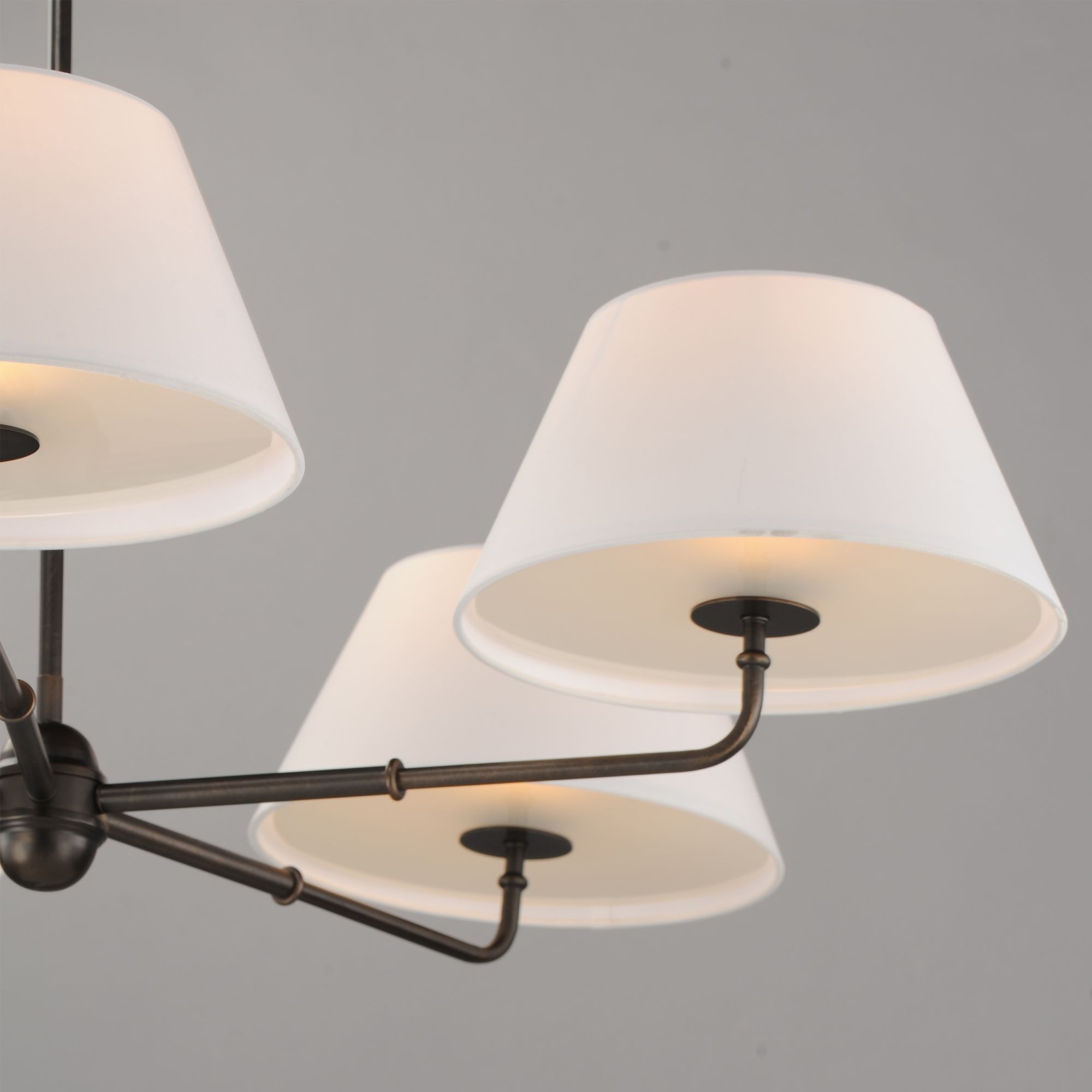 Image 5 Maxim Dunbridge 42" Wide Off White Linen/Antique Bronze 5-Light Chandelier more views