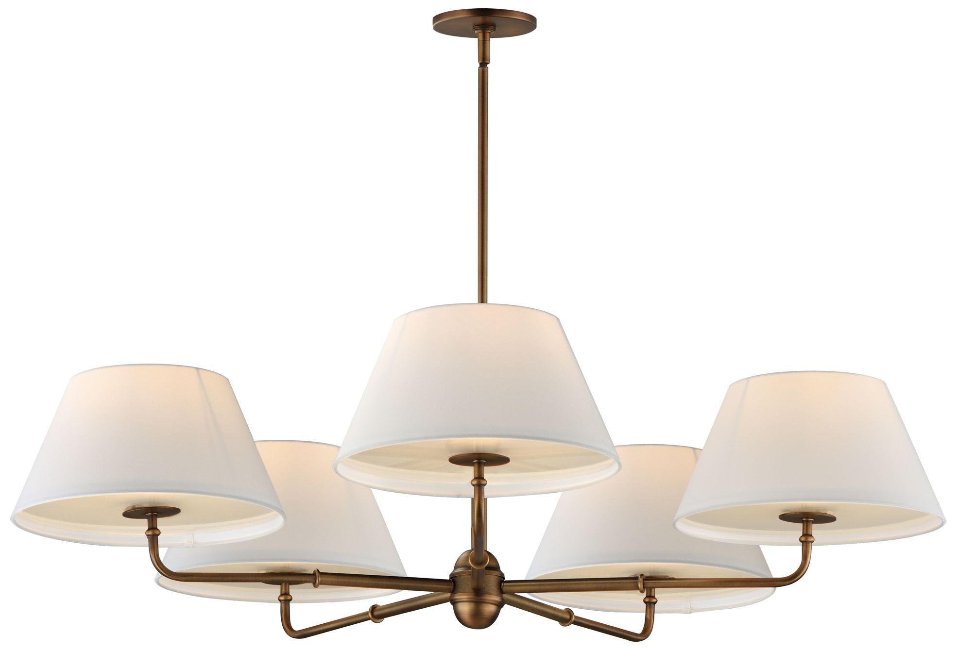 Maxim Dunbridge 42" Wide Olive White/Weathered Brass 5-Light Chandelier