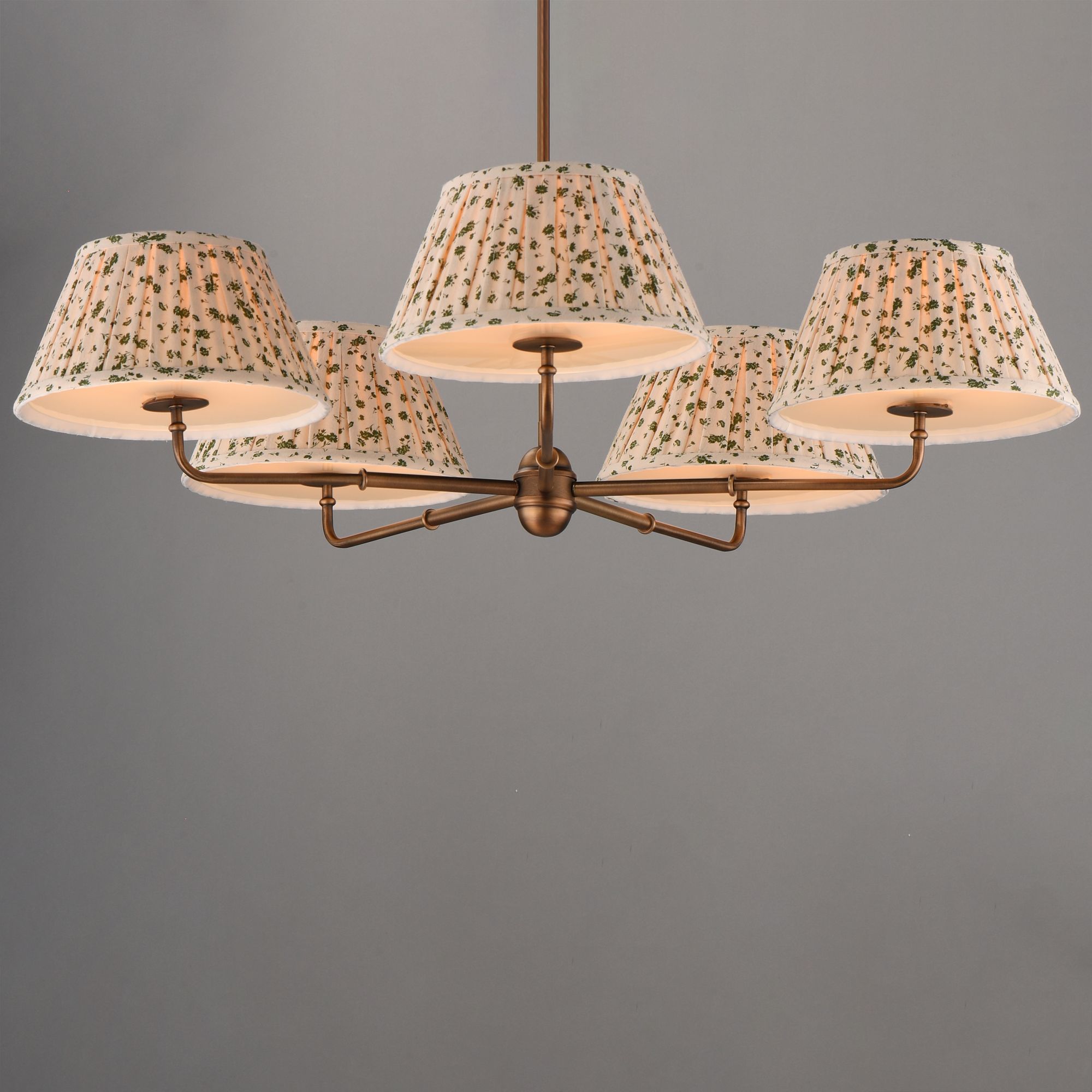 Image 3 Maxim Dunbridge 42" Wide Olive White/Weathered Brass 5-Light Chandelier more views