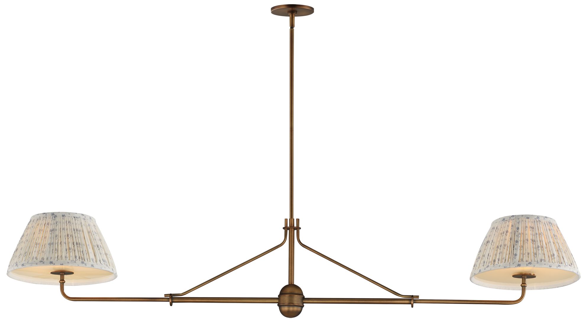 Maxim Dunbridge 62" Blue White/Weathered Brass 2-Light Pendant